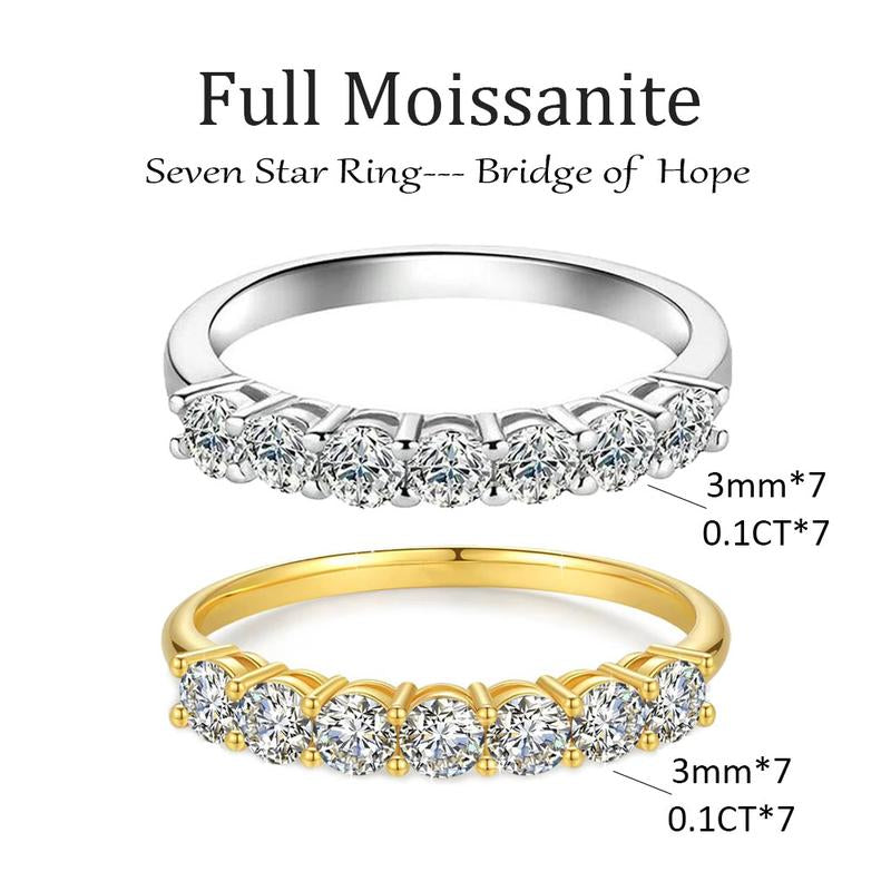 Lab-Created 10/10 Moissanite 2Colors Set Ring 2CT VVS Clarity 14K Gold Plated Stackable 3Stones Hypoallergenic Band for Women Wedding Engagement Birthday Gift Anniversary Prom Party Holiday Date Casual Bling Iced Jewelry