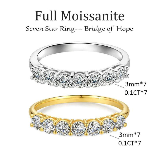 Lab-Created 10/10 Moissanite 2Colors Set Ring 2CT VVS Clarity 14K Gold Plated Stackable 3Stones Hypoallergenic Band for Women Wedding Engagement Birthday Gift Anniversary Prom Party Holiday Date Casual Bling Iced Jewelry