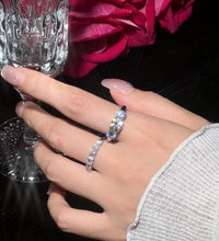 Lab-Created 10/10 Moissanite 2Colors Set Ring 2CT VVS Clarity 14K Gold Plated Stackable 3Stones Hypoallergenic Band for Women Wedding Engagement Birthday Gift Anniversary Prom Party Holiday Date Casual Bling Iced Jewelry