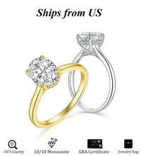 2Ct-Oval 10/10 Moissanite Lab-Created Ring Halo High Setting VVS Clarity 14K Gold Plated Hypoallergenic Band for Women Wedding Engagement Birthday Gift Anniversary Prom Party Holiday Date Casual Bling Iced