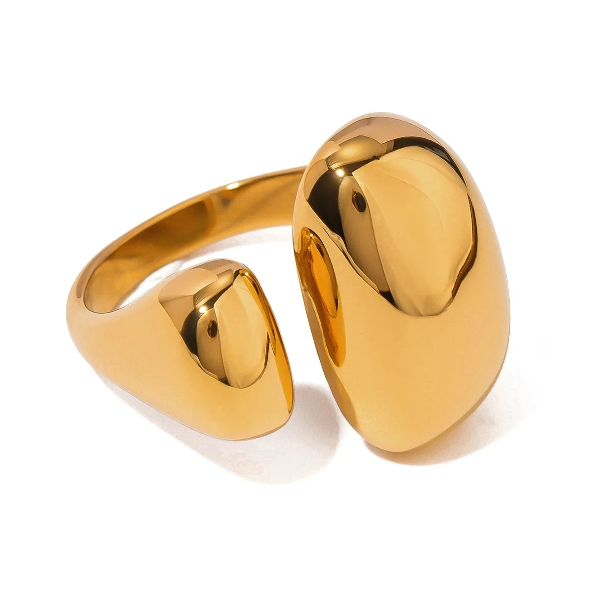 18K Gold-Plated Stainless Steel Ring – Simple Palace Style Fashion Jewelry for Women