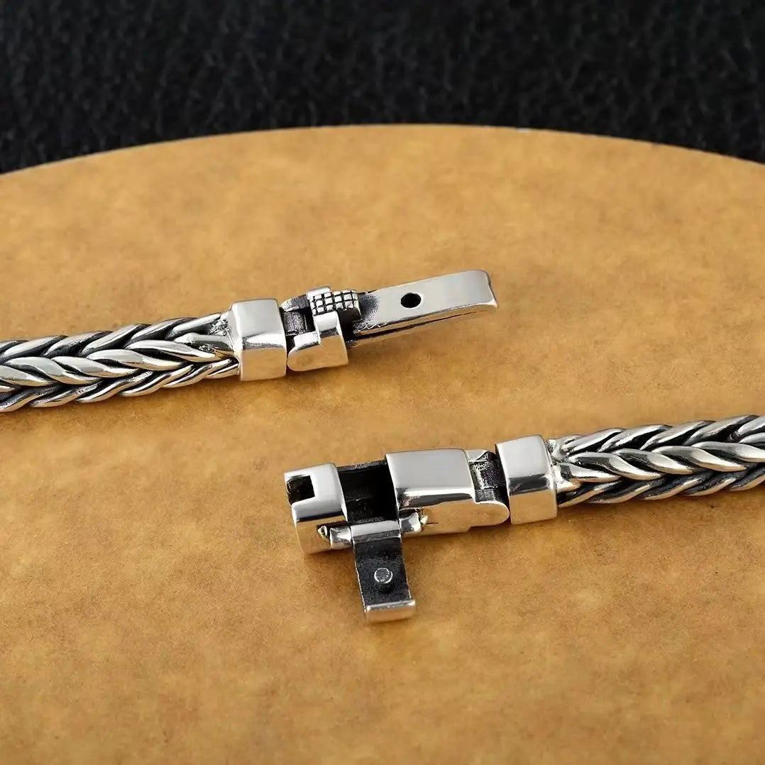 S925 Sterling Silver Retro Keel Bracelet for Women – Bold Fashion Jewelry