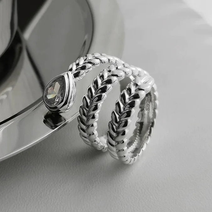 925 Sterling Silver Adjustable Chain Ring for Women – Vintage Jewelry Gift