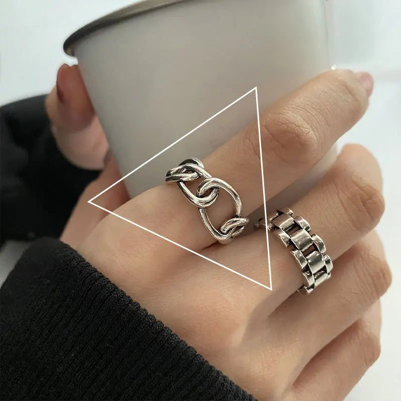 925 Sterling Silver Adjustable Chain Ring for Women – Vintage Jewelry Gift