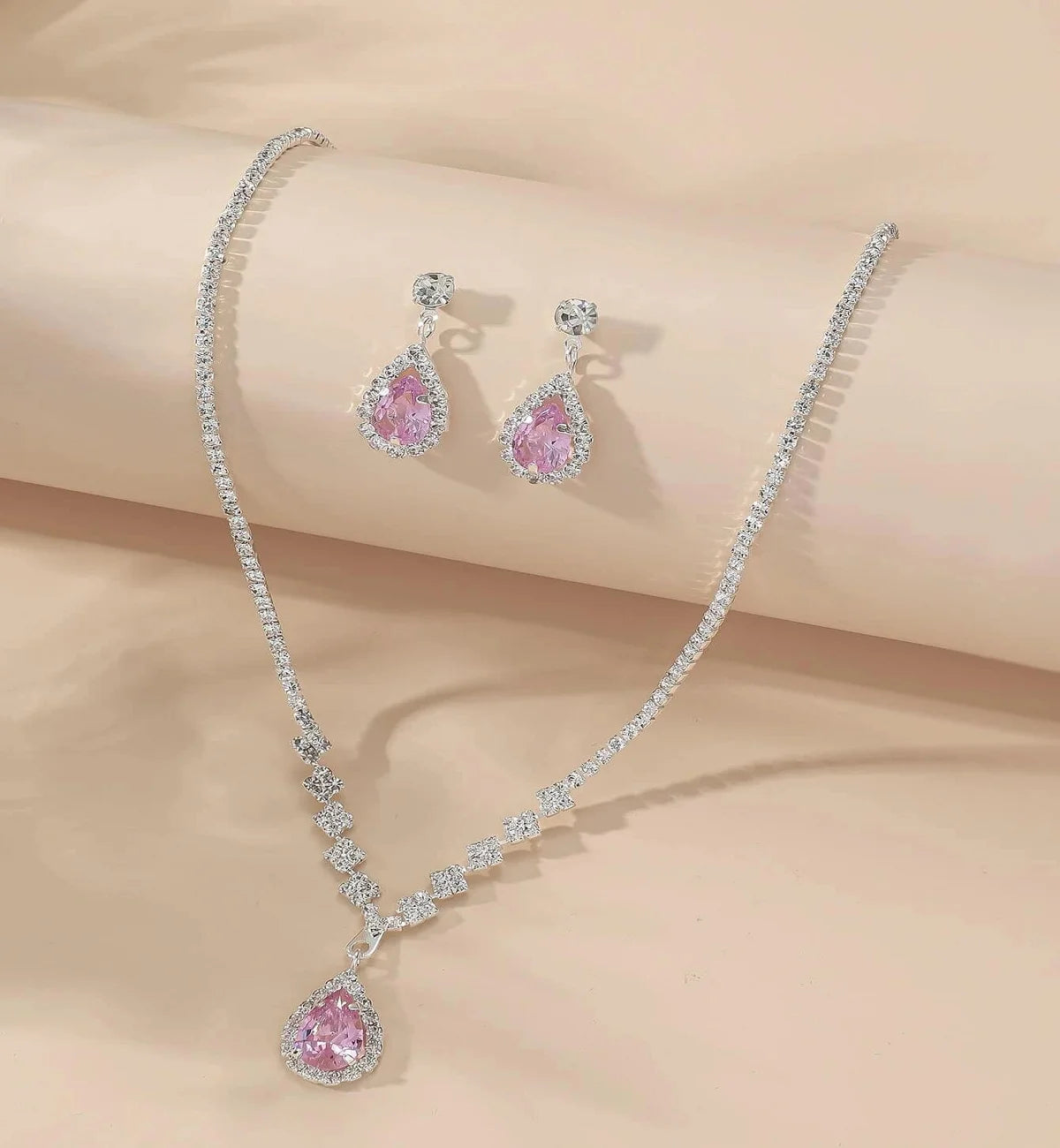 3PC Water Drop Necklace & Earrings Set for Women – Wedding & Party Jewelry Gift