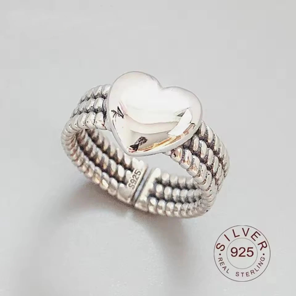 925 Sterling Silver Adjustable Chain Ring for Women – Vintage Jewelry Gift