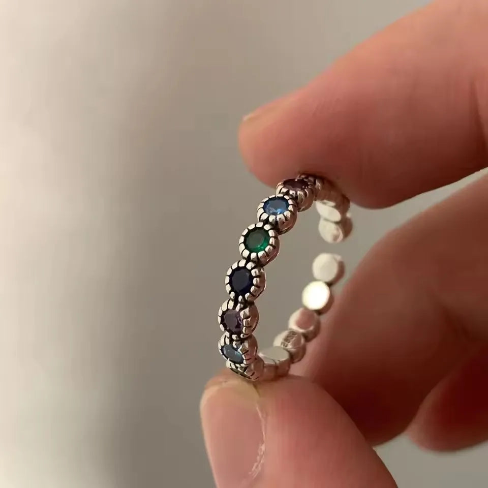 925 Sterling Silver Adjustable Chain Ring for Women – Vintage Jewelry Gift