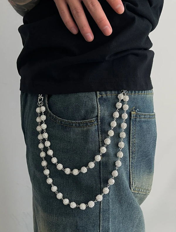 Rhinestone Keychain & Belt Chain for Women – Hip Hop, Rock Jewelry