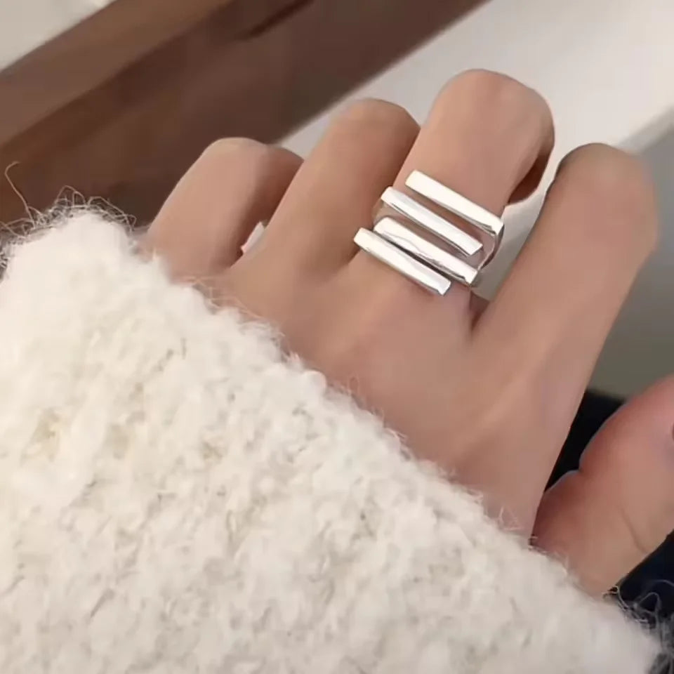 925 Sterling Silver Adjustable Chain Ring for Women – Vintage Jewelry Gift