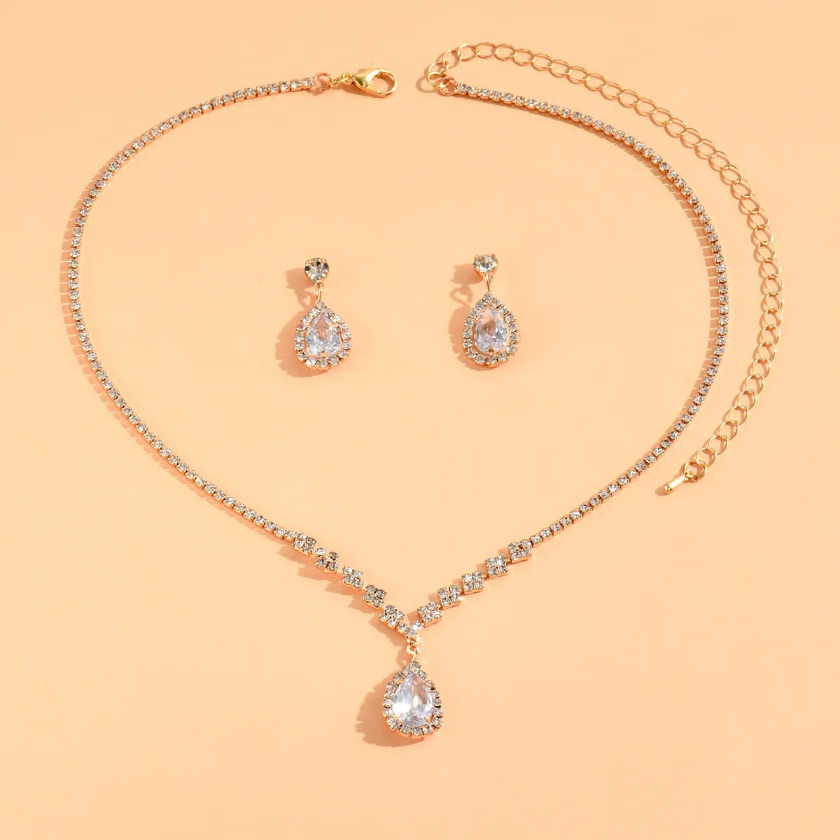3PC Water Drop Necklace & Earrings Set for Women – Wedding & Party Jewelry Gift