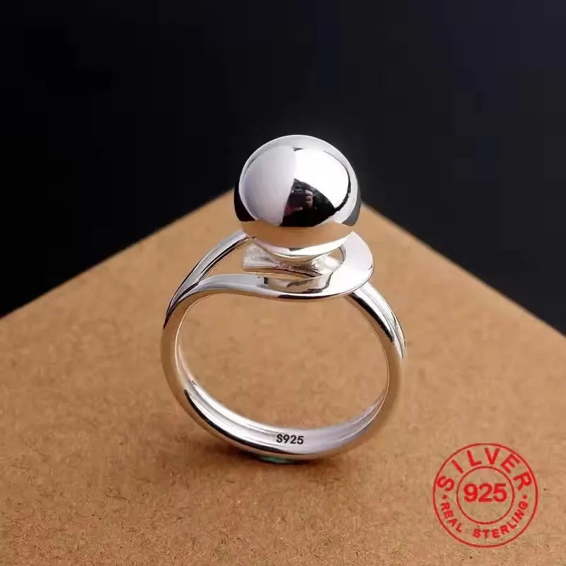 925 Sterling Silver Adjustable Chain Ring for Women – Vintage Jewelry Gift