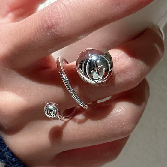 925 Sterling Silver Adjustable Chain Ring for Women – Vintage Jewelry Gift