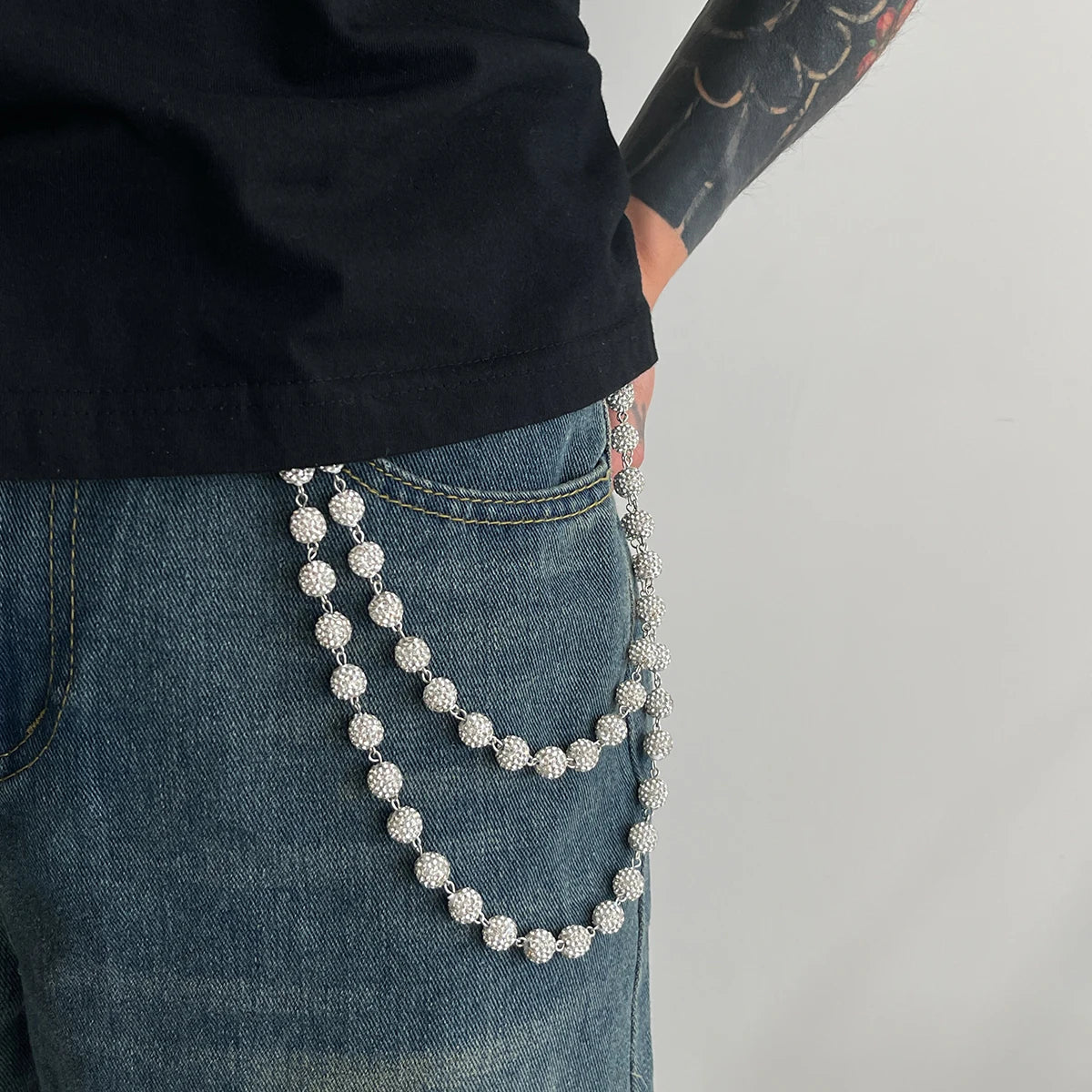 Rhinestone Keychain & Belt Chain for Women – Hip Hop, Rock Jewelry