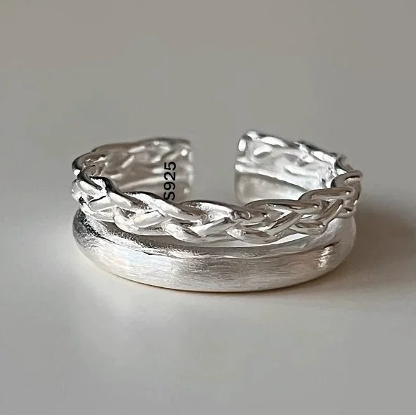 925 Sterling Silver Adjustable Chain Ring for Women – Vintage Jewelry Gift