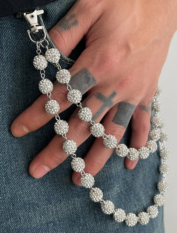 Rhinestone Keychain & Belt Chain for Women – Hip Hop, Rock Jewelry