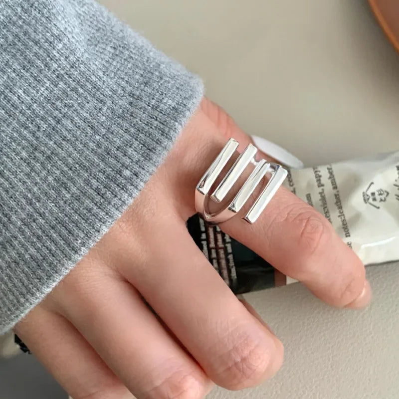 925 Sterling Silver Adjustable Chain Ring for Women – Vintage Jewelry Gift