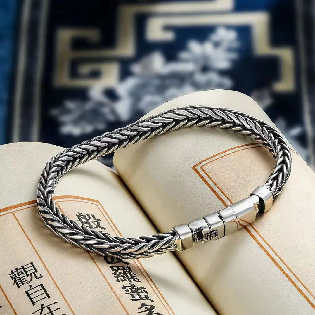 S925 Sterling Silver Retro Keel Bracelet for Women – Bold Fashion Jewelry