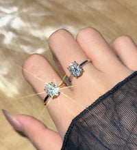 2Ct-Oval 10/10 Moissanite Lab-Created Ring Halo High Setting VVS Clarity 14K Gold Plated Hypoallergenic Band for Women Wedding Engagement Birthday Gift Anniversary Prom Party Holiday Date Casual Bling Iced