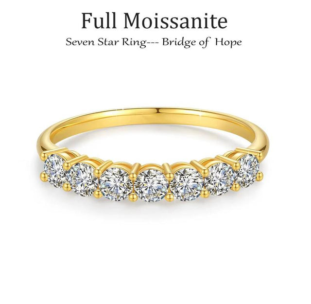Lab-Created 10/10 Moissanite 2Colors Set Ring 2CT VVS Clarity 14K Gold Plated Stackable 3Stones Hypoallergenic Band for Women Wedding Engagement Birthday Gift Anniversary Prom Party Holiday Date Casual Bling Iced Jewelry