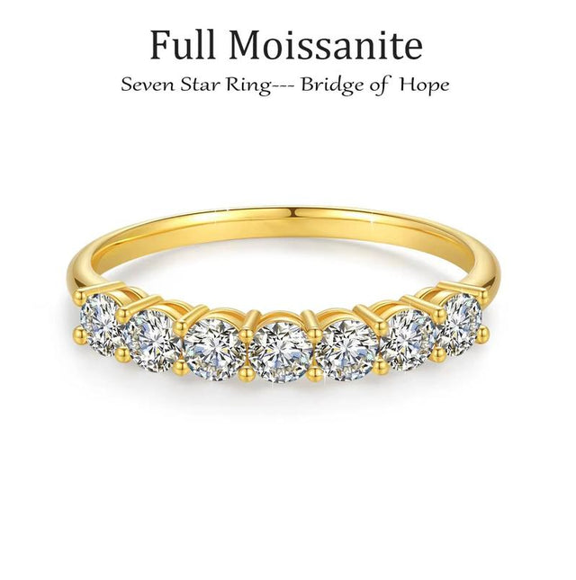 Lab-Created 10/10 Moissanite 2Colors Set Ring 2CT VVS Clarity 14K Gold Plated Stackable 3Stones Hypoallergenic Band for Women Wedding Engagement Birthday Gift Anniversary Prom Party Holiday Date Casual Bling Iced Jewelry